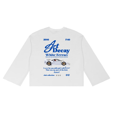 White Ferrari Waffle Raw Edge T-Shirt
