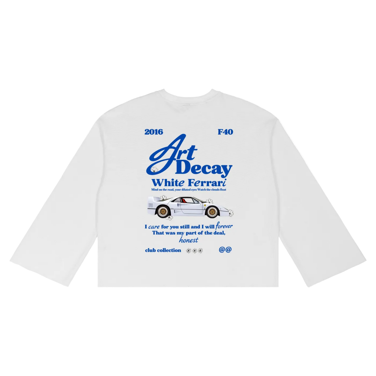 White Ferrari Waffle Raw Edge T-Shirt