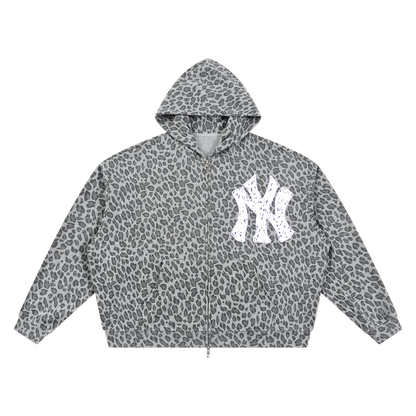 Leopard Print Art Decay Zip Up