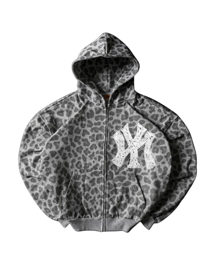 Leopard Print Art Decay Zip Up
