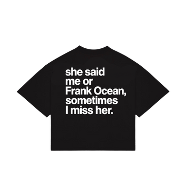 “Miss her” Art Boxy Black Tee
