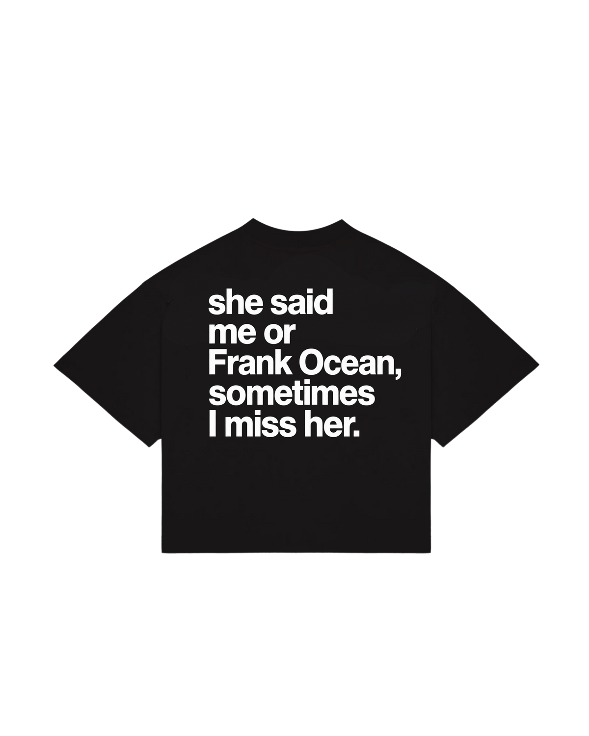“Miss her” Art Boxy Black Tee