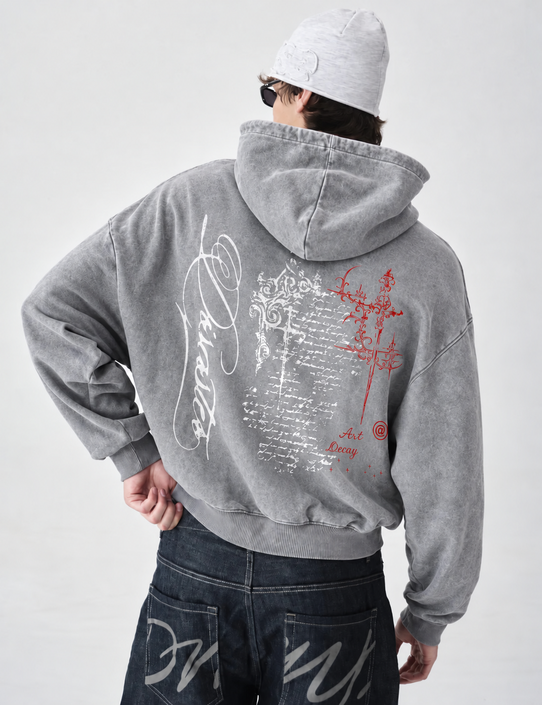 Snow Wash Fleece Oversize Hoodie