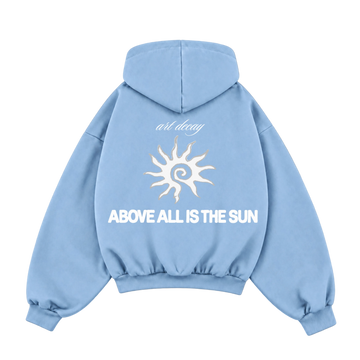 "Sun" Baby Blue Art Decay Hoodie