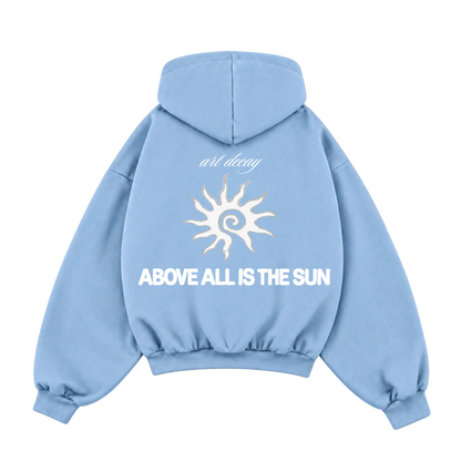 "Sun" Baby Blue Art Decay Hoodie