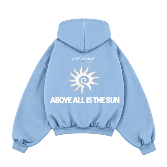 "Sun" Baby Blue Art Decay Hoodie
