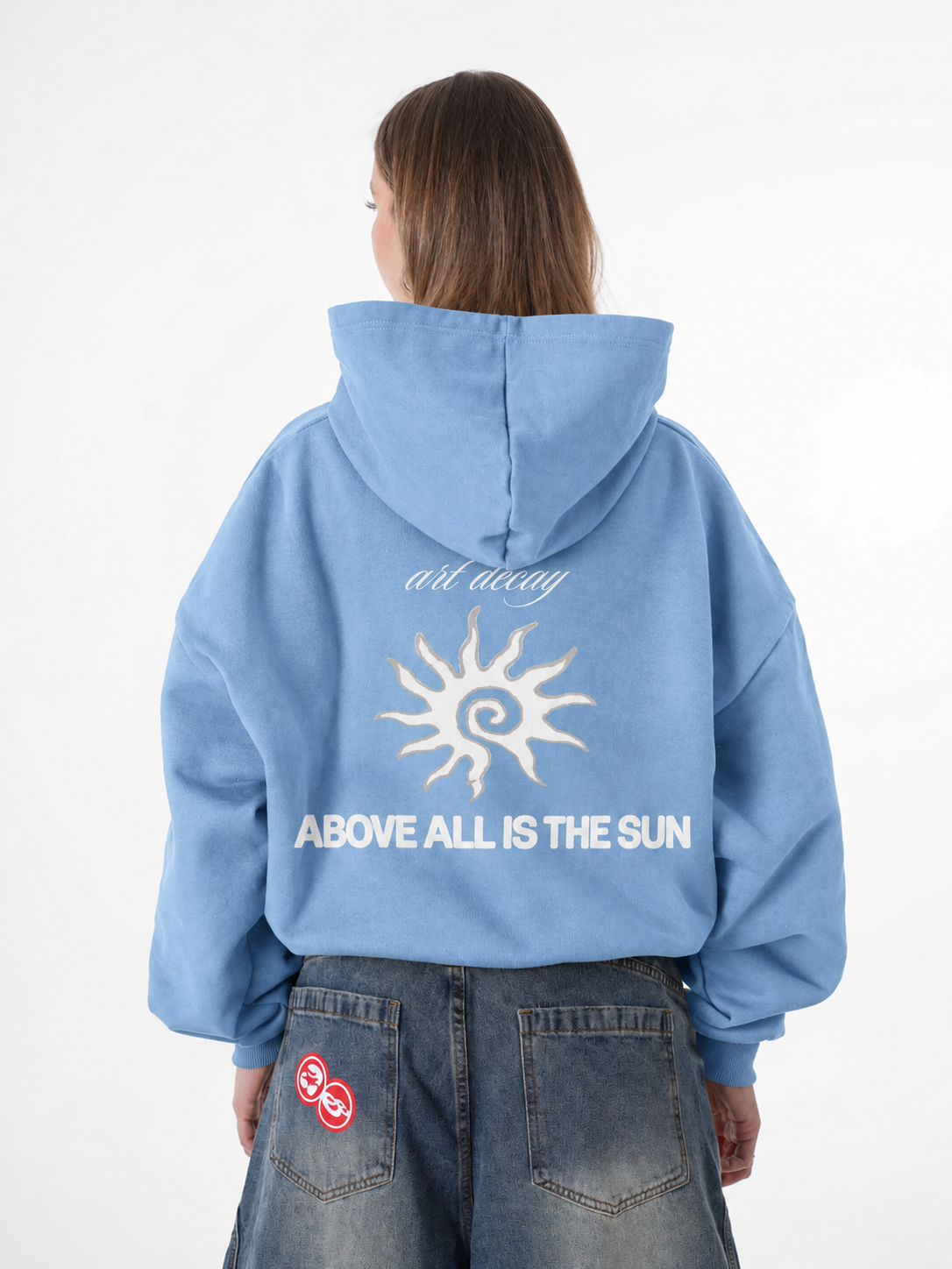"Sun" Baby Blue Art Decay Hoodie