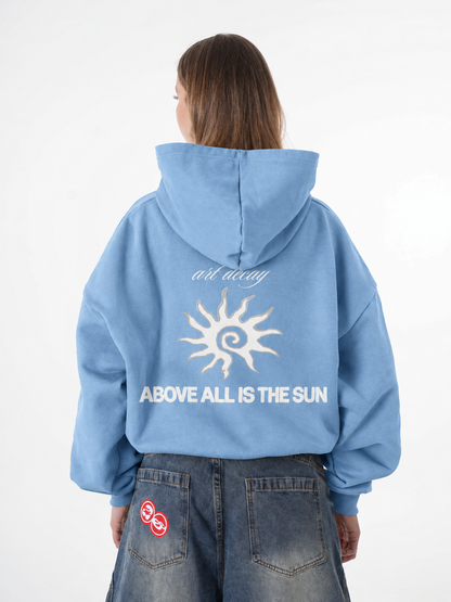"Sun" Baby Blue Art Decay Hoodie