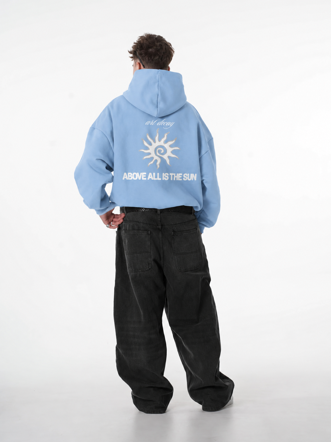 "Sun" Baby Blue Art Decay Hoodie