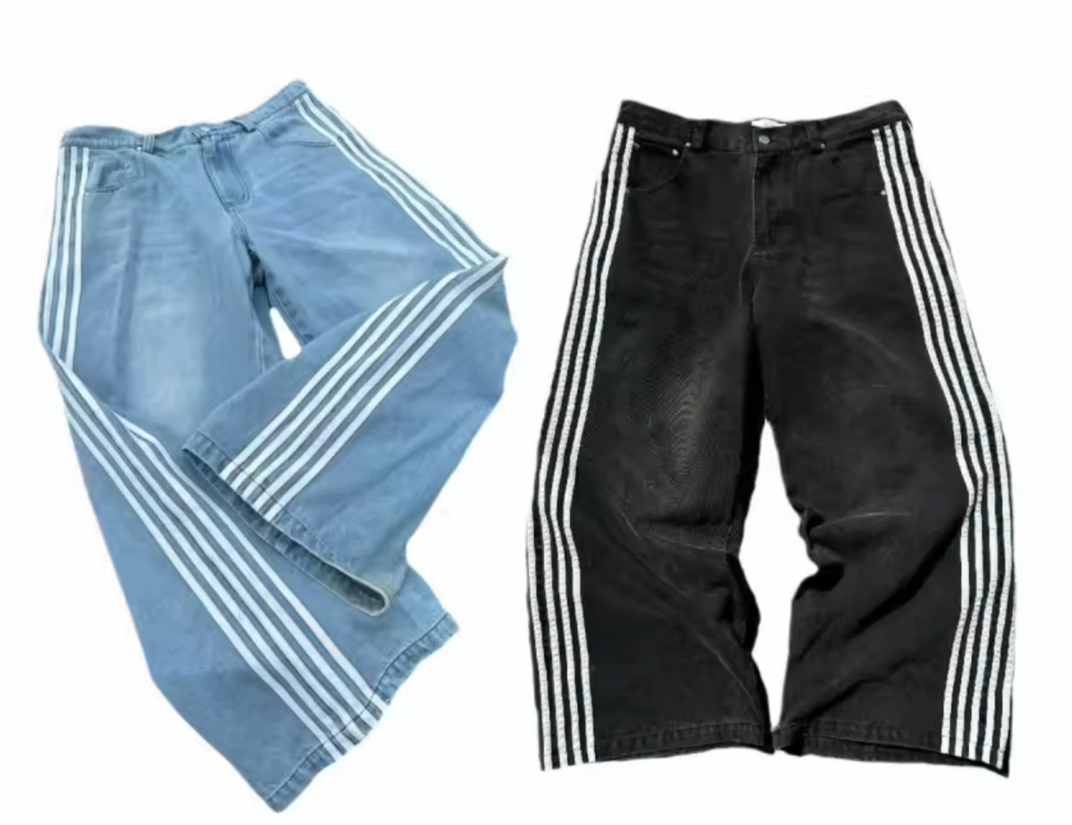 Art decay Striped Jeans