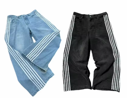 Art decay Striped Jeans