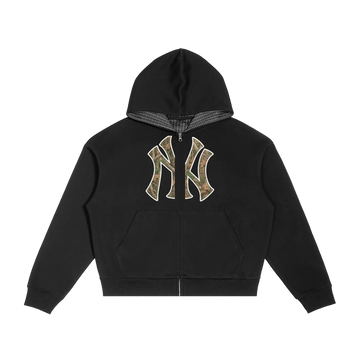 Plaid Boxy Zip Yankee Camo